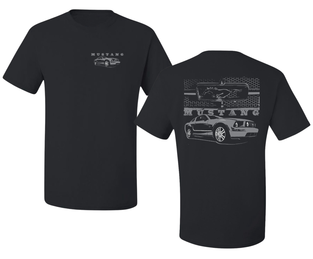 Distressed Ford Mustang Front Grill Cars and Trucks Men’s T-Shirt