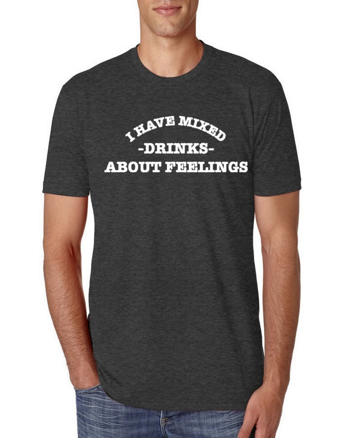 I Have Mixed Drinks About Feeling College Style Mens Premium Tri Blend T-Shirt
