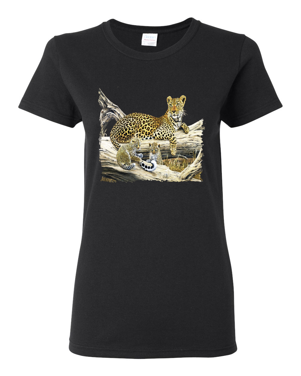 Wild Forest Spotted Cheetah Family Womens Graphic T-Shirt