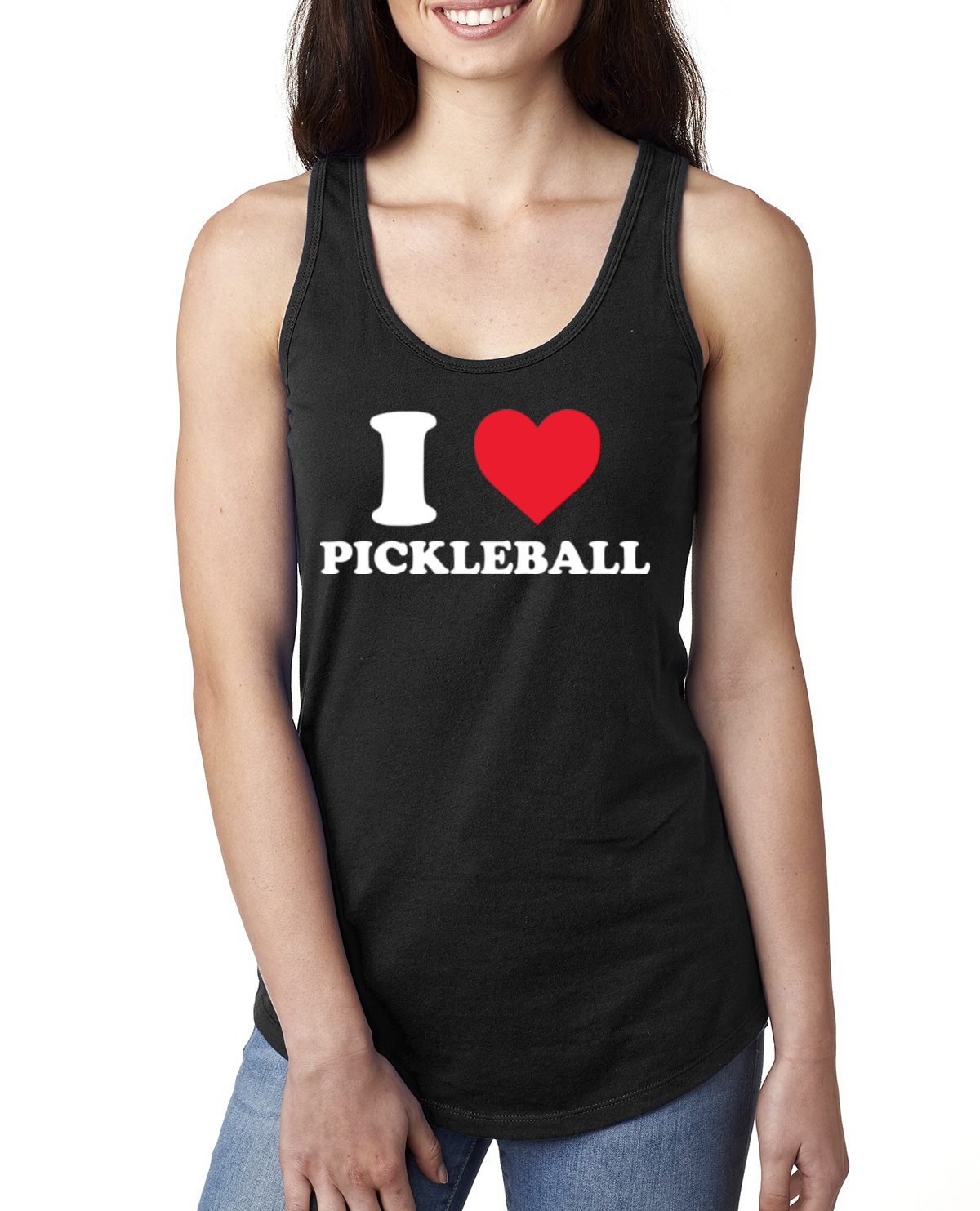 I Heart Pickleball Classic I Love Pickle Ball Sports Ladies Racerback Tank Top