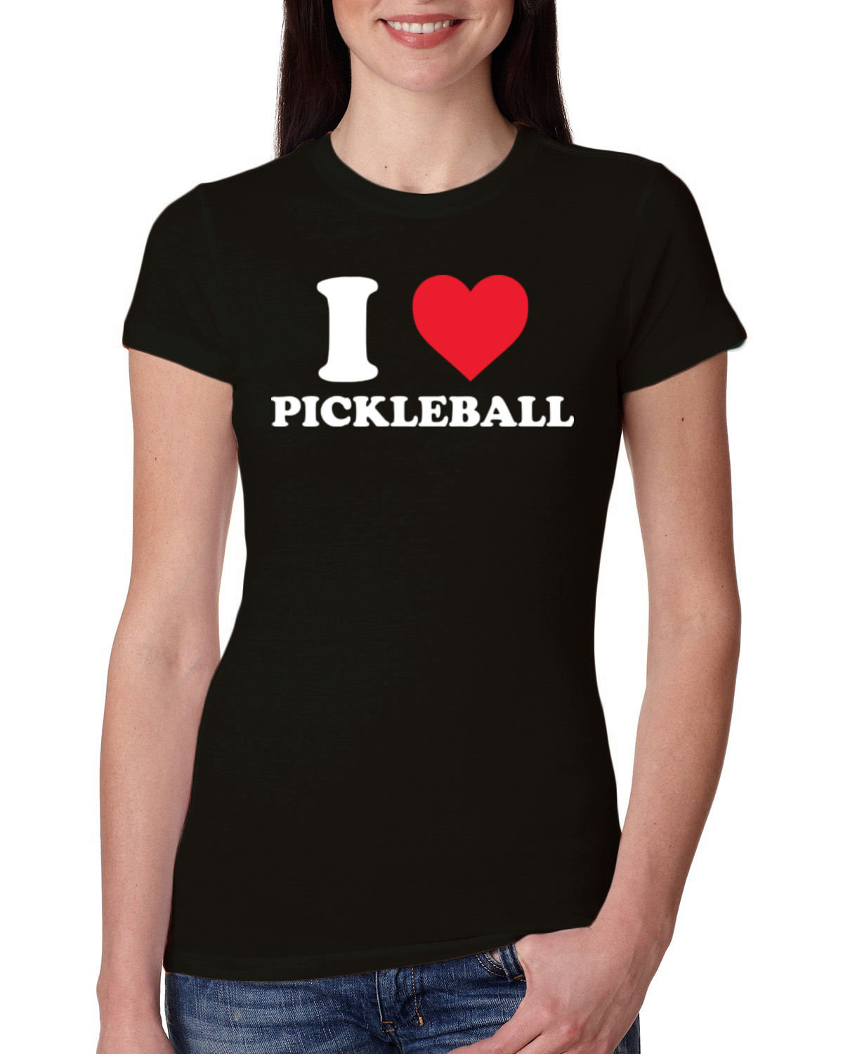I Heart Pickleball Classic I Love Pickle Ball Sports Womens Slim Fit Junior Tee