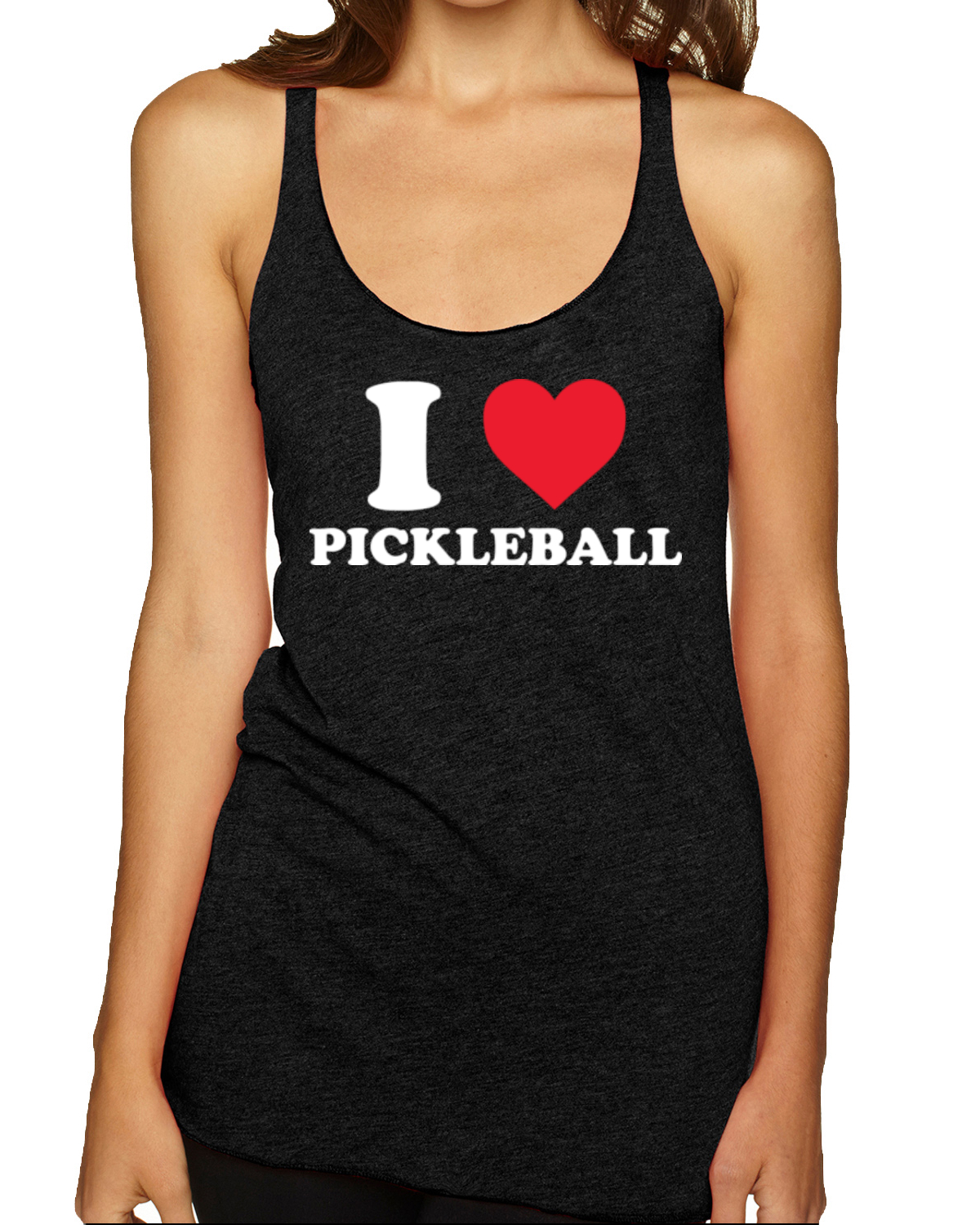 I Heart Pickleball Classic I Love Pickle Ball Tri-Blend Racerback Tank Top