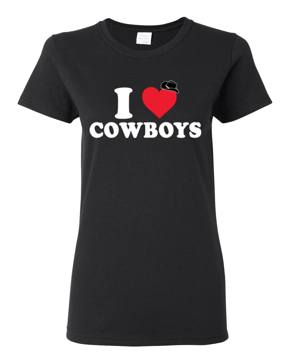 I Heart Cowboys Classic Funny Heart Cowboy Hat Womens Graphic T-Shirt