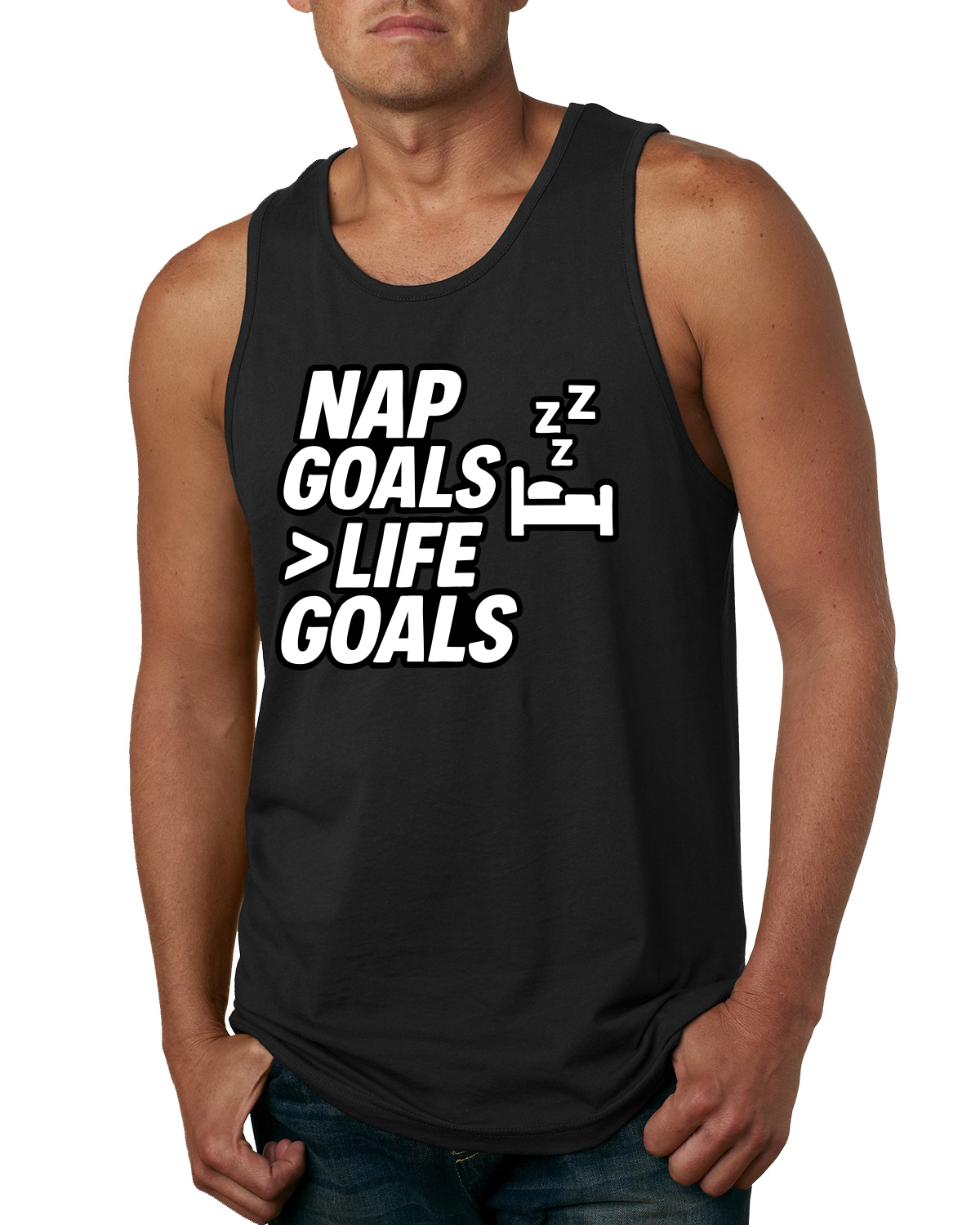 Nap Goals Over Life Goals lustiges Naptime Sleeping Zzz Herren Tanktop - Bild 3 von 9