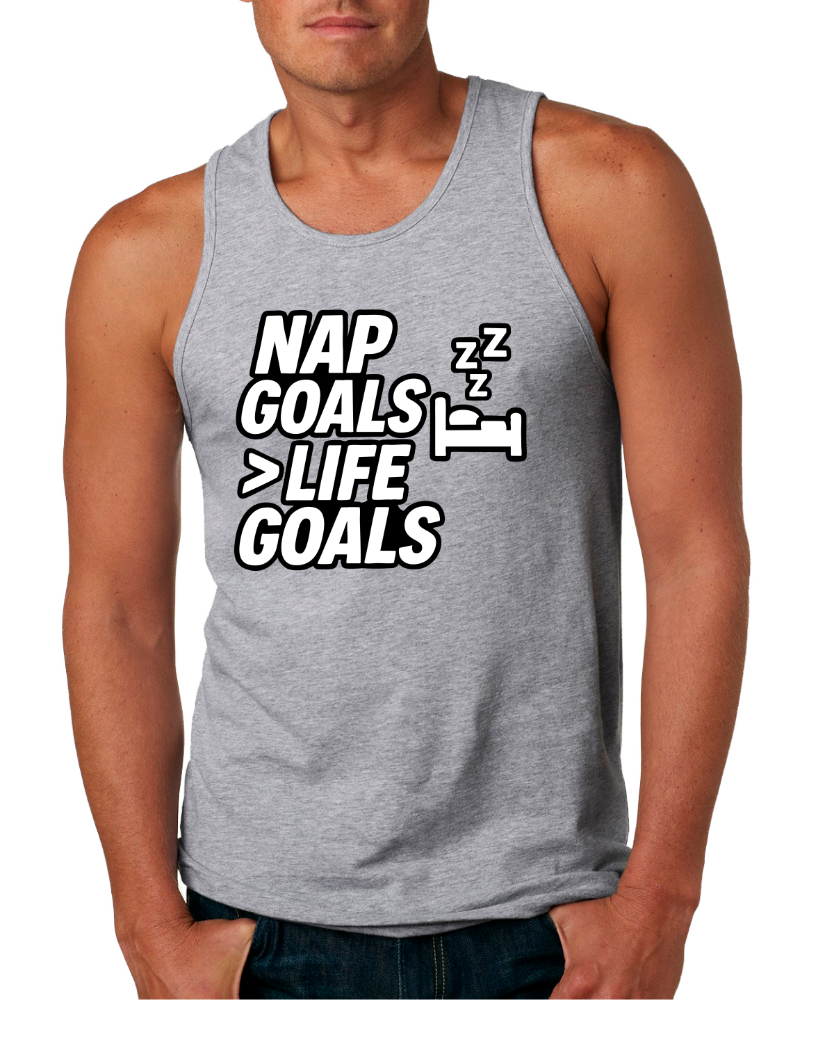 Nap Goals Over Life Goals lustiges Naptime Sleeping Zzz Herren Tanktop - Bild 5 von 9