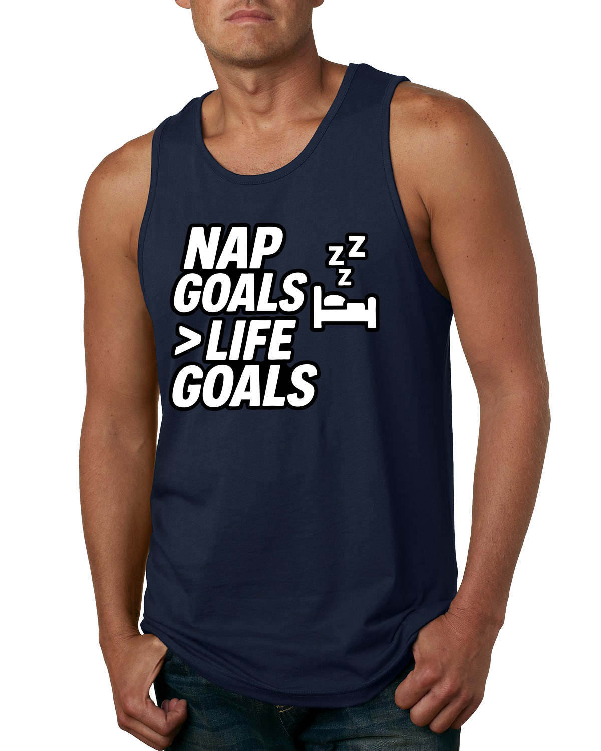Nap Goals Over Life Goals lustiges Naptime Sleeping Zzz Herren Tanktop - Bild 6 von 9