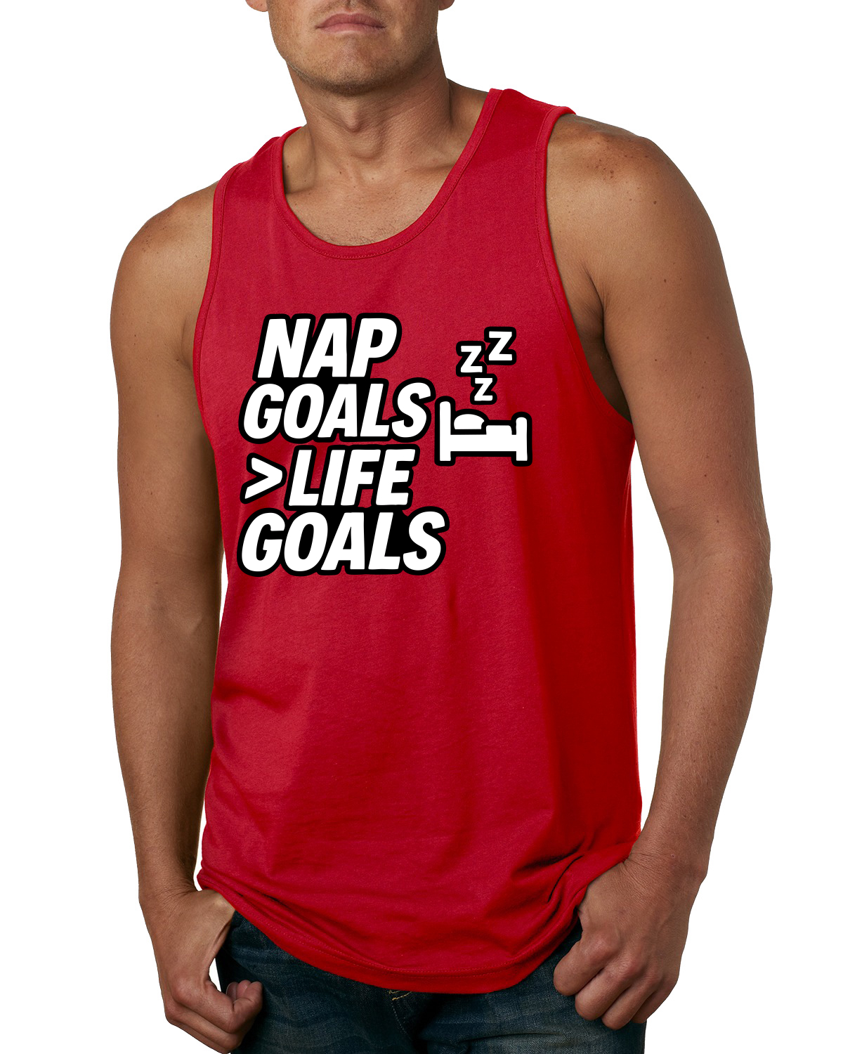 Nap Goals Over Life Goals lustiges Naptime Sleeping Zzz Herren Tanktop - Bild 7 von 9