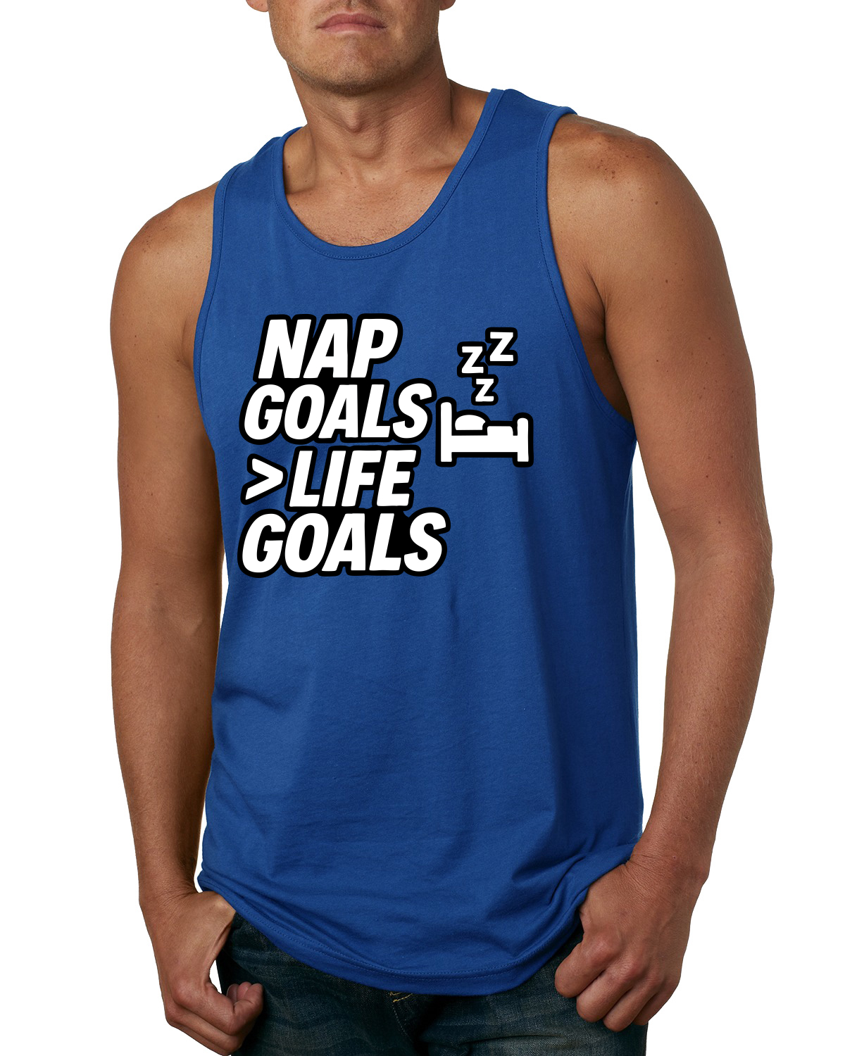 Nap Goals Over Life Goals lustiges Naptime Sleeping Zzz Herren Tanktop - Bild 8 von 9