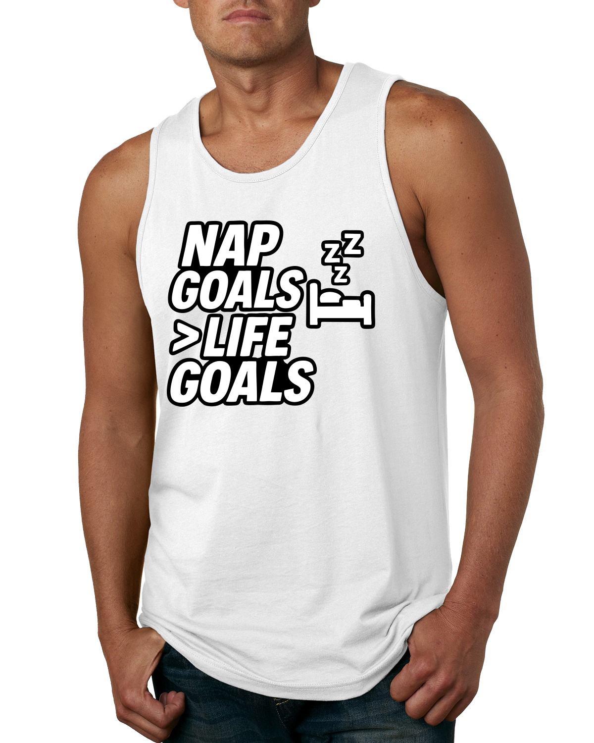 Nap Goals Over Life Goals lustiges Naptime Sleeping Zzz Herren Tanktop - Bild 9 von 9