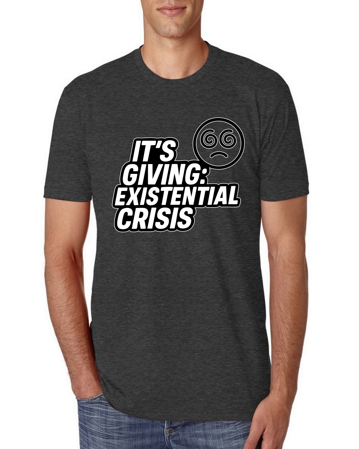 It’s Giving Existential Crisis Funny Gen Z Meme Mens Premium Tri Blend Shirt