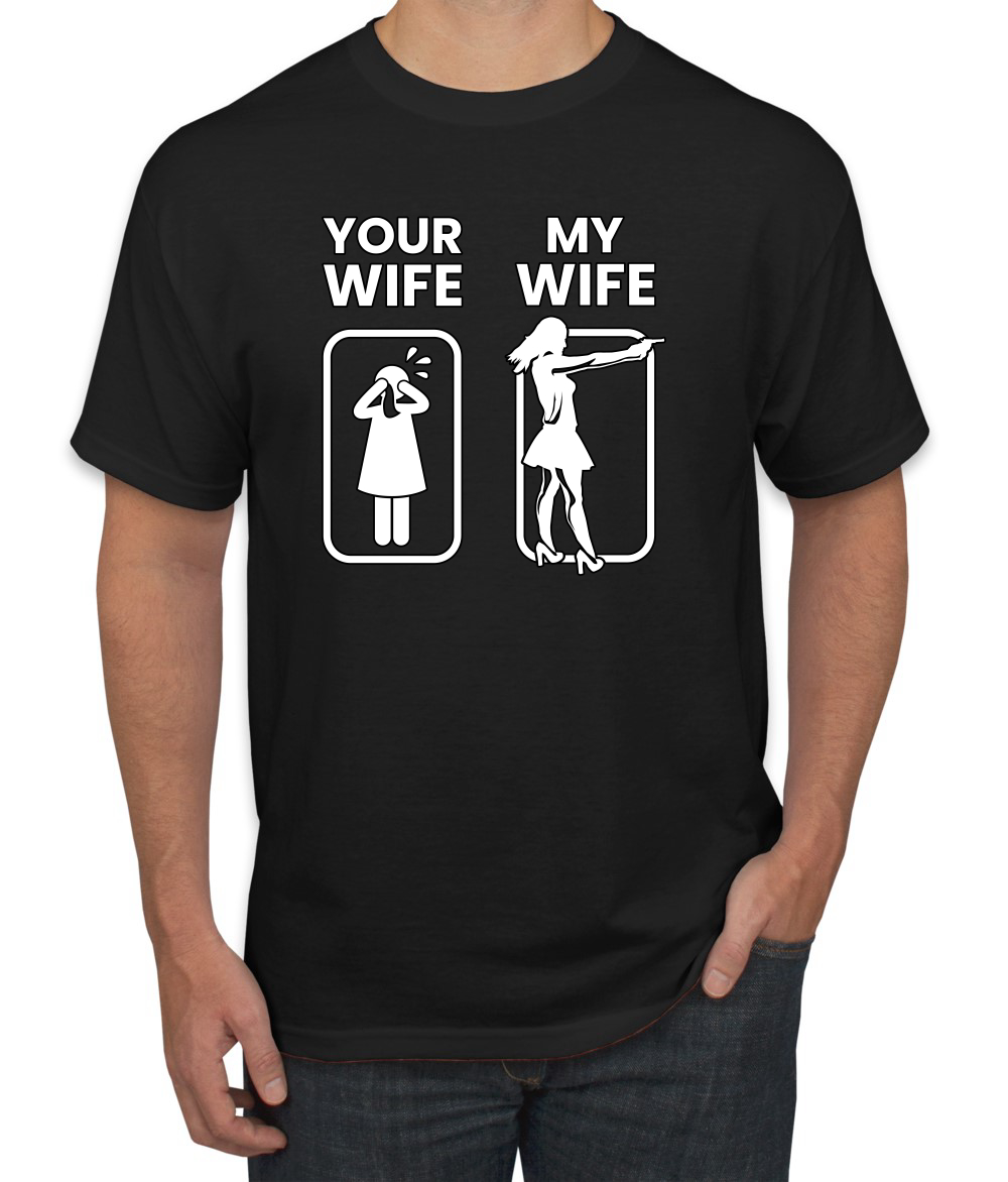 Your Wife VS My Wife Funny Super Hero Men’s T-Shirt