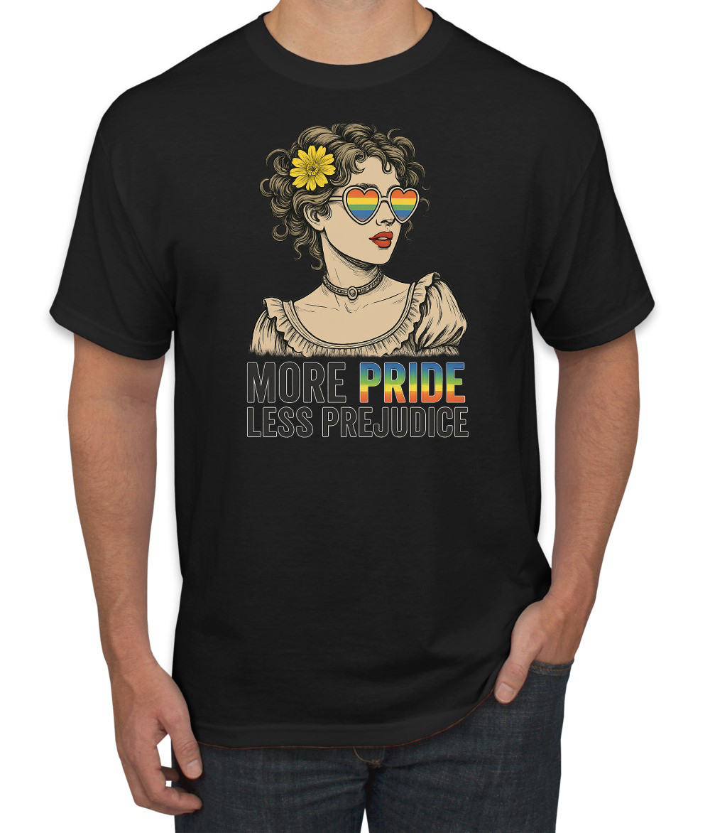 More Pride Less Prejudice LGBT Pride Month Rainbow Men’s Shirt