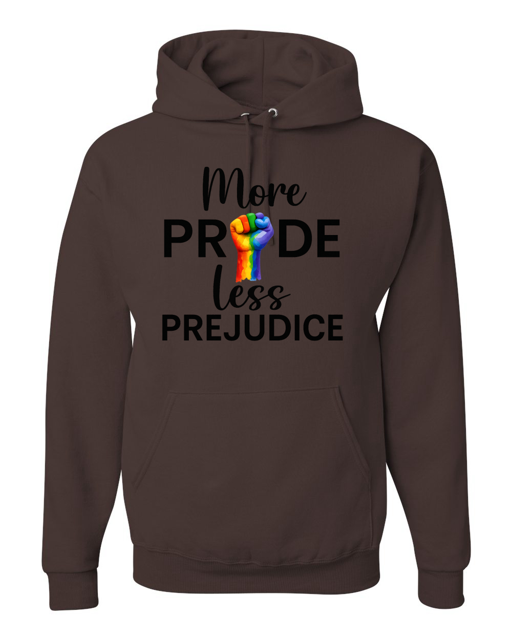More Pride Less Prejudice Puño Arco Iris LGBT Mes del Orgullo Unisex Sudadera con Capucha - Imagen 16 de 21