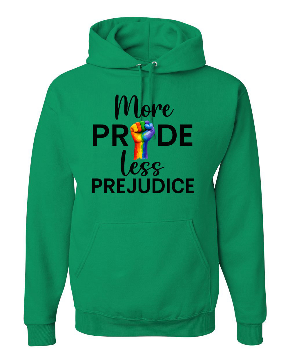 More Pride Less Prejudice Puño Arco Iris LGBT Mes del Orgullo Unisex Sudadera con Capucha - Imagen 6 de 21