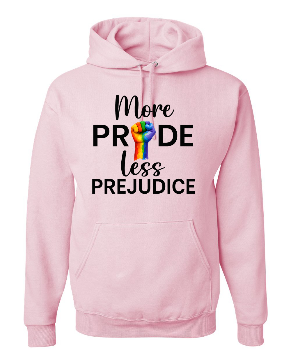 More Pride Less Prejudice Puño Arco Iris LGBT Mes del Orgullo Unisex Sudadera con Capucha - Imagen 7 de 21