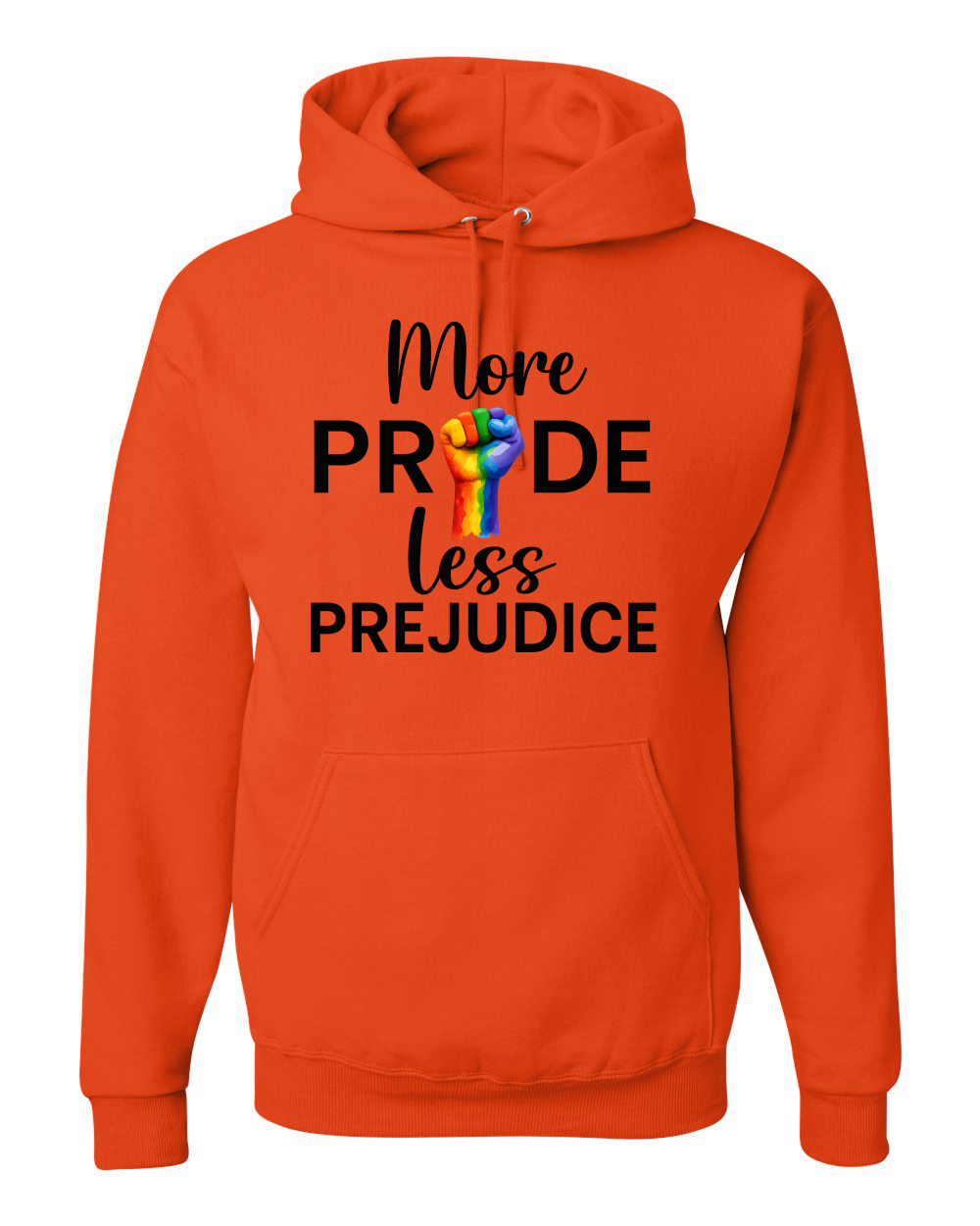 More Pride Less Prejudice Puño Arco Iris LGBT Mes del Orgullo Unisex Sudadera con Capucha - Imagen 10 de 21