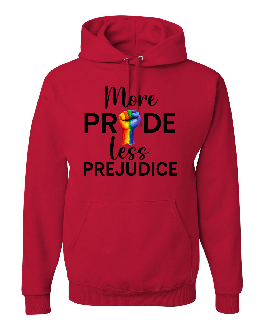 More Pride Less Prejudice Puño Arco Iris LGBT Mes del Orgullo Unisex Sudadera con Capucha - Imagen 11 de 21