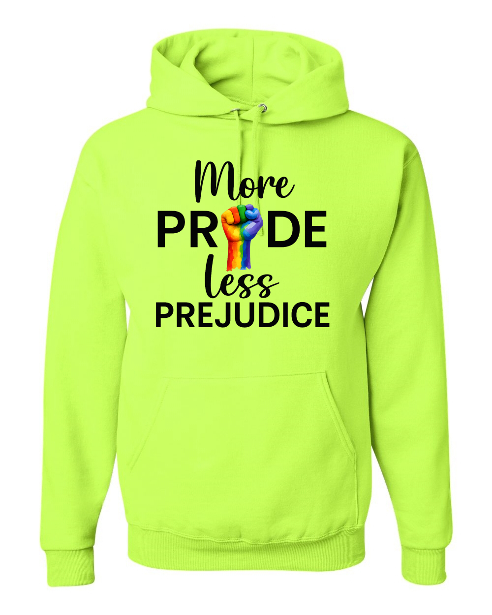 More Pride Less Prejudice Puño Arco Iris LGBT Mes del Orgullo Unisex Sudadera con Capucha - Imagen 17 de 21