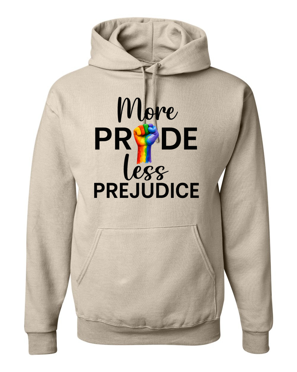 More Pride Less Prejudice Puño Arco Iris LGBT Mes del Orgullo Unisex Sudadera con Capucha - Imagen 19 de 21
