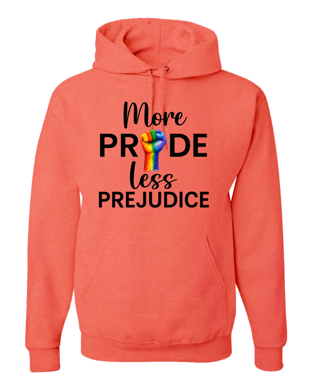 More Pride Less Prejudice Puño Arco Iris LGBT Mes del Orgullo Unisex Sudadera con Capucha - Imagen 20 de 21