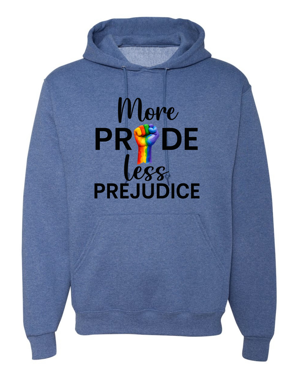 More Pride Less Prejudice Puño Arco Iris LGBT Mes del Orgullo Unisex Sudadera con Capucha - Imagen 12 de 21