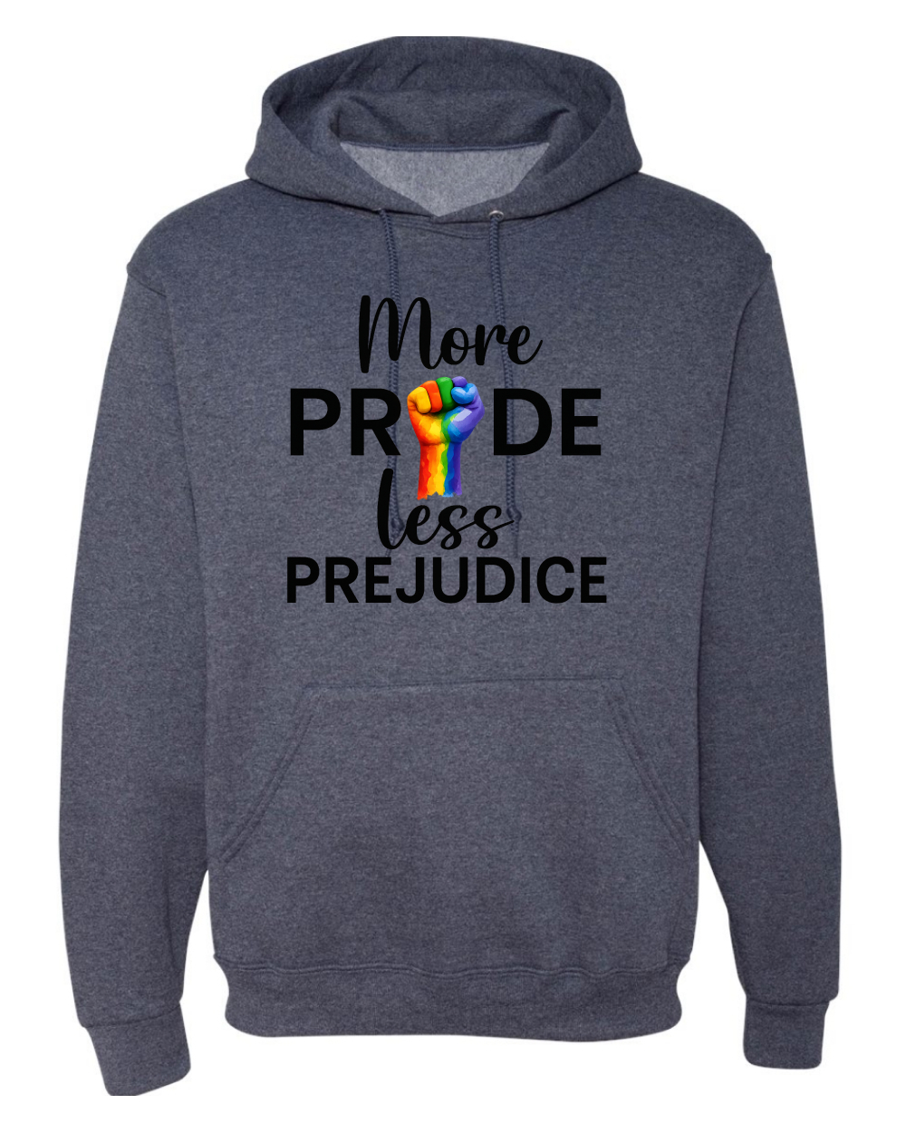 More Pride Less Prejudice Puño Arco Iris LGBT Mes del Orgullo Unisex Sudadera con Capucha - Imagen 13 de 21
