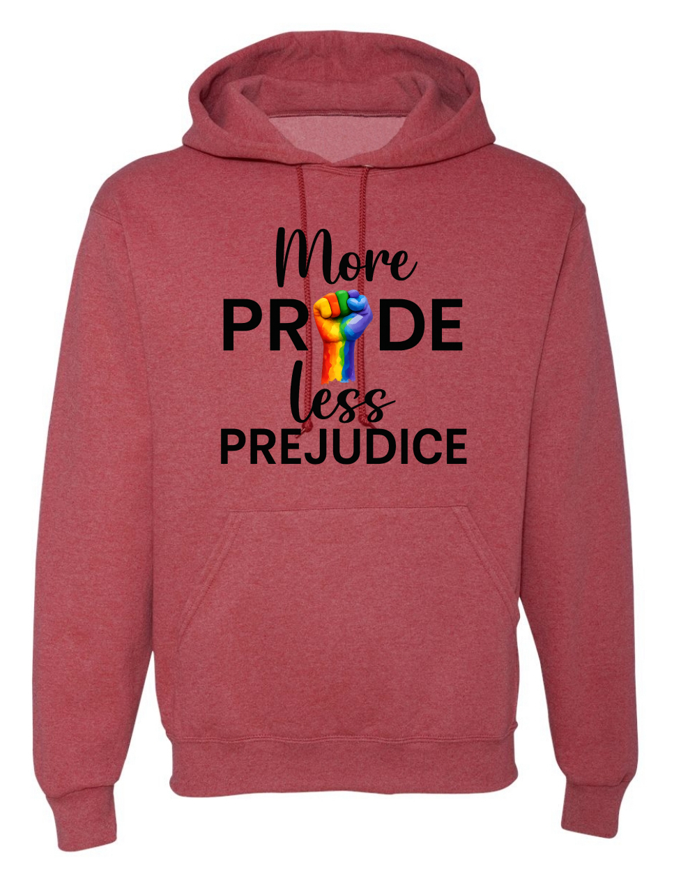 More Pride Less Prejudice Puño Arco Iris LGBT Mes del Orgullo Unisex Sudadera con Capucha - Imagen 14 de 21