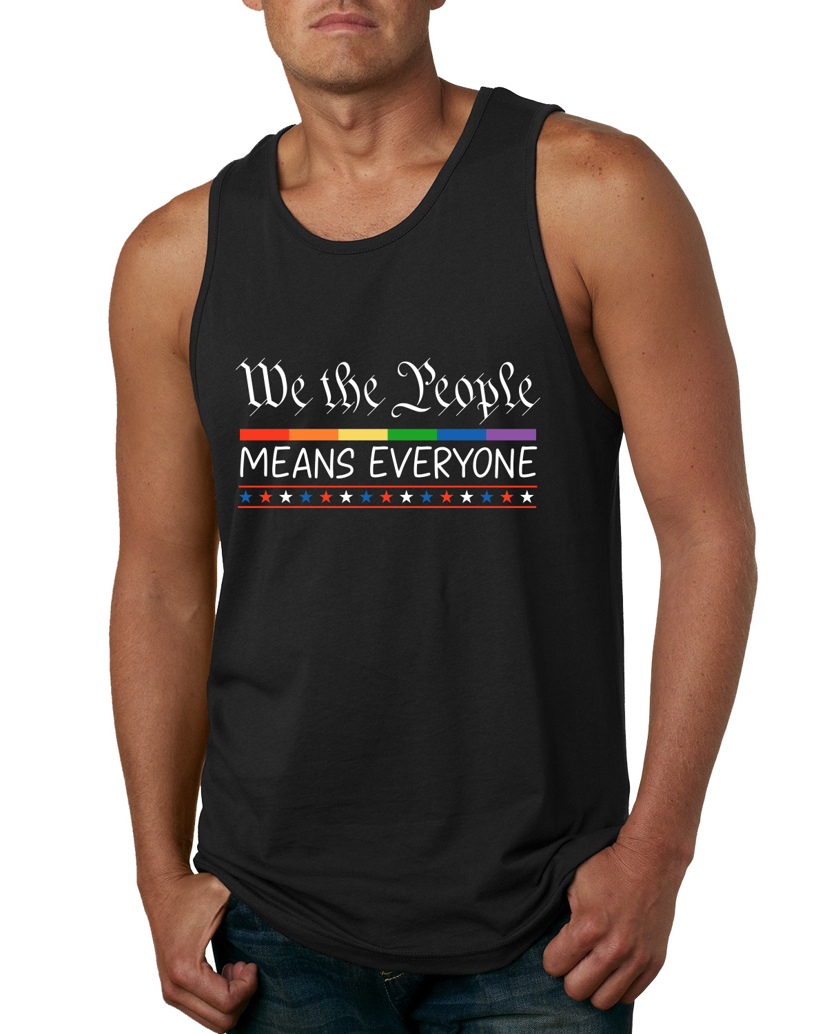 We The People Means Everyone Lesbian Gay Pride Mens Tank Top - Picture 3 of 8