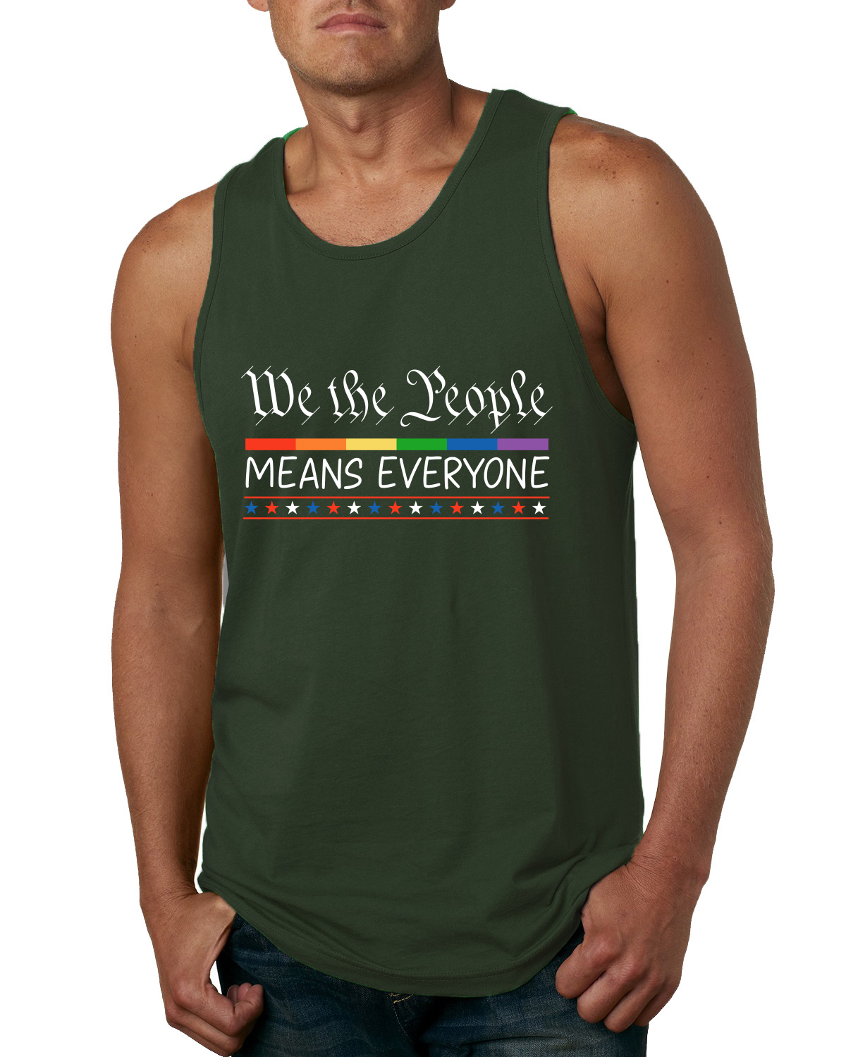 We The People Means Everyone Lesbian Gay Pride Mens Tank Top - Picture 4 of 8