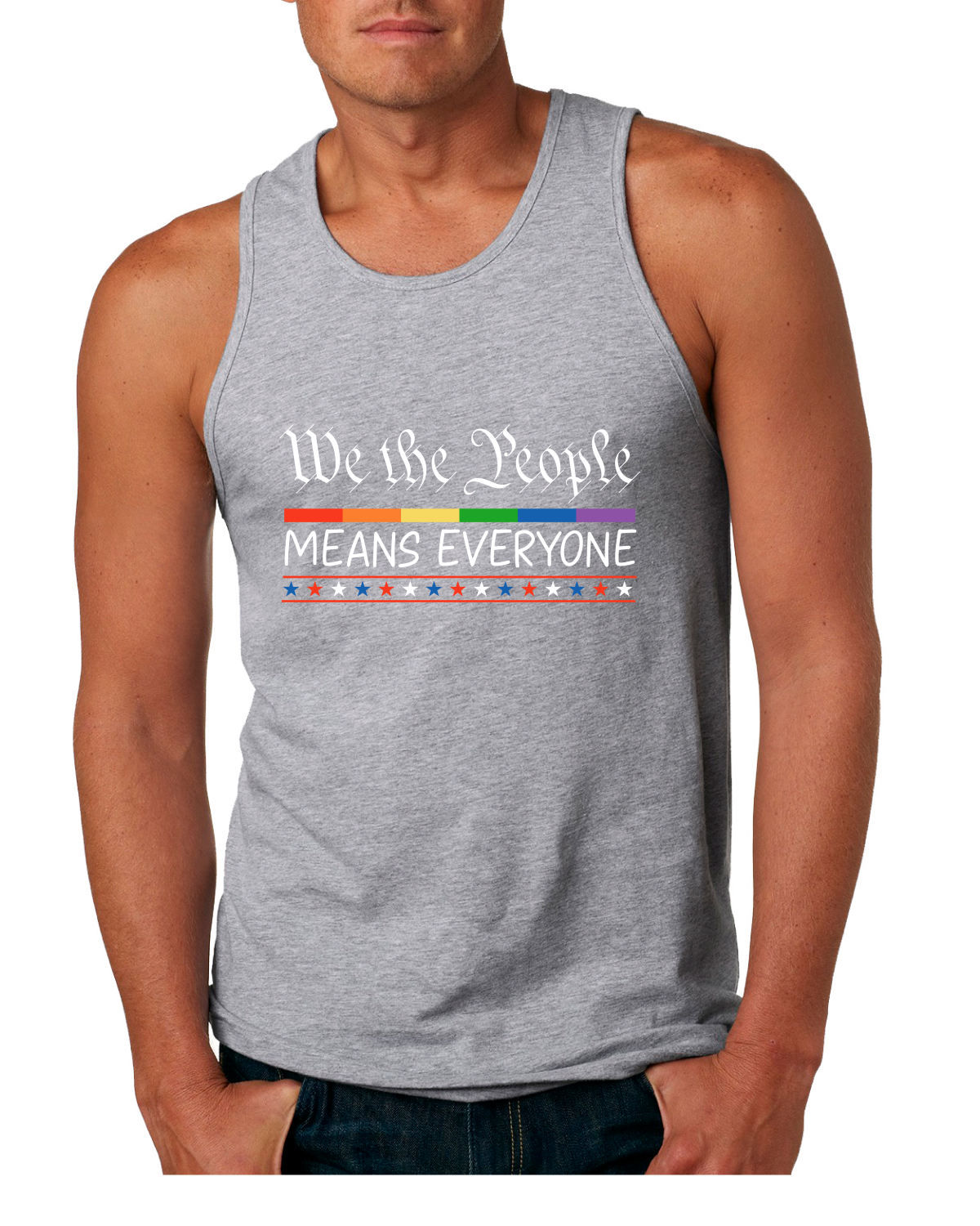 We The People Means Everyone Lesbian Gay Pride Mens Tank Top - Picture 5 of 8