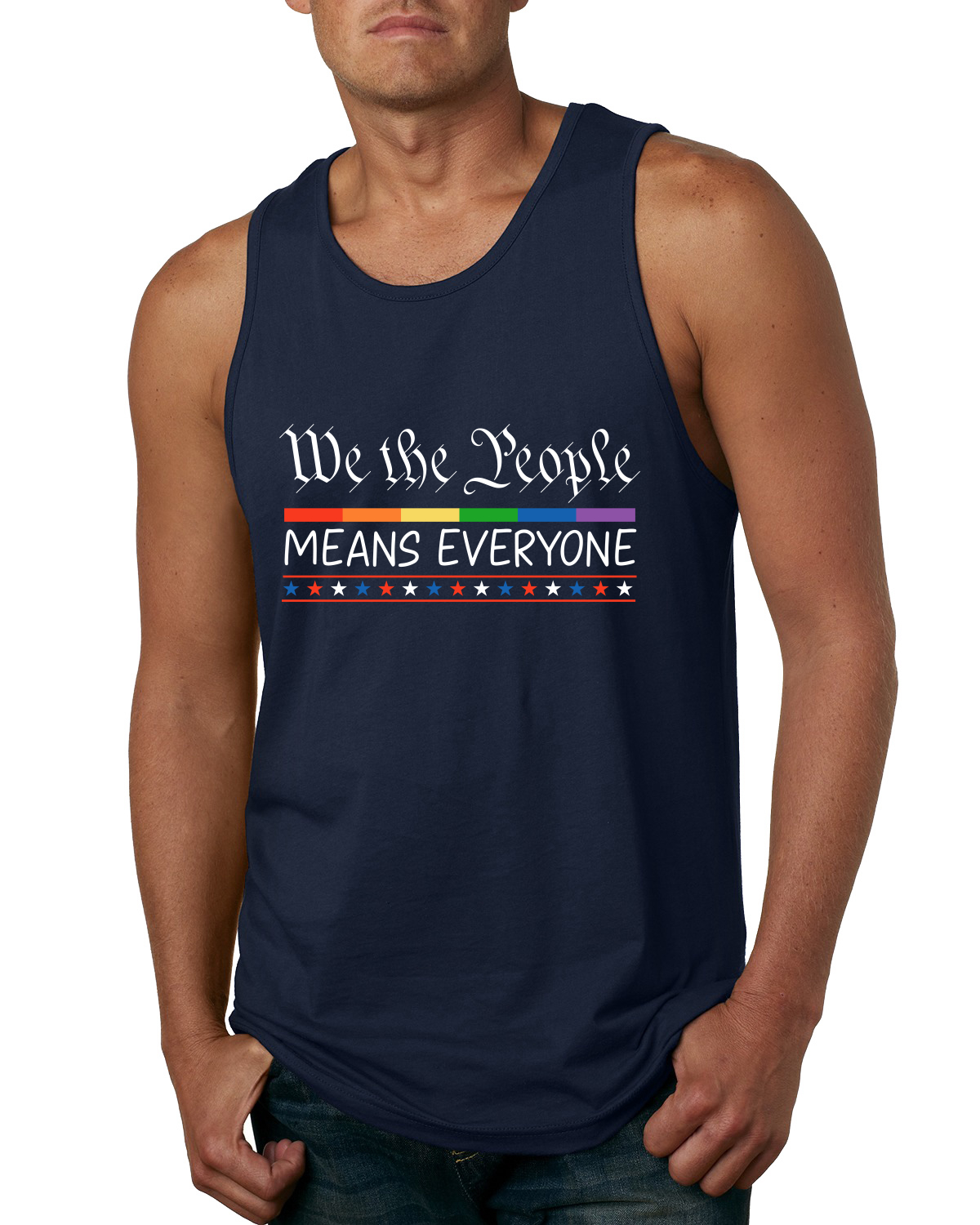We The People Means Everyone Lesbian Gay Pride Mens Tank Top - Picture 6 of 8