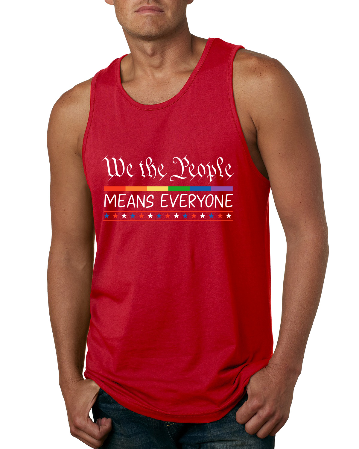 We The People Means Everyone Lesbian Gay Pride Mens Tank Top - Picture 7 of 8