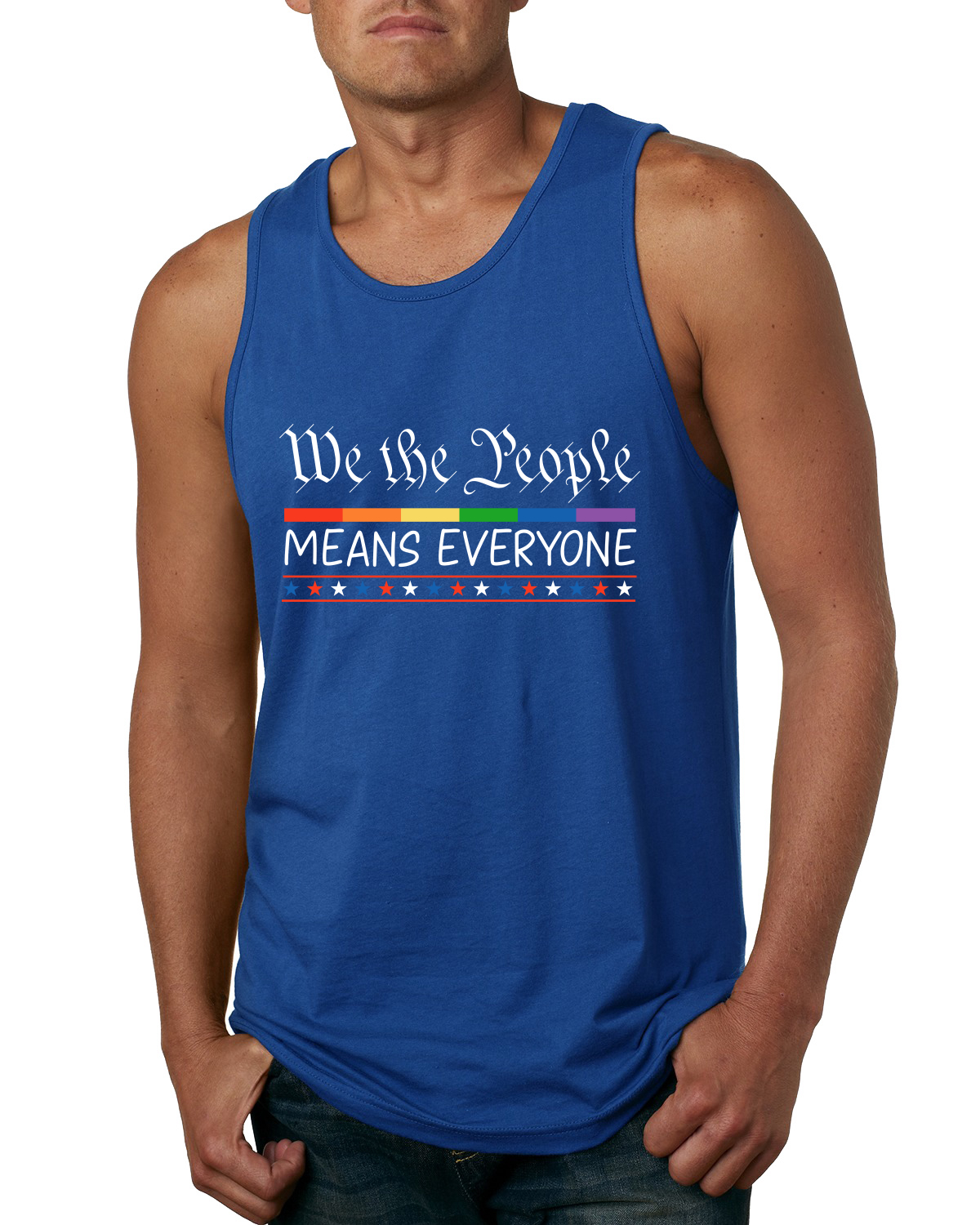 We The People Means Everyone Lesbian Gay Pride Mens Tank Top - Picture 8 of 8