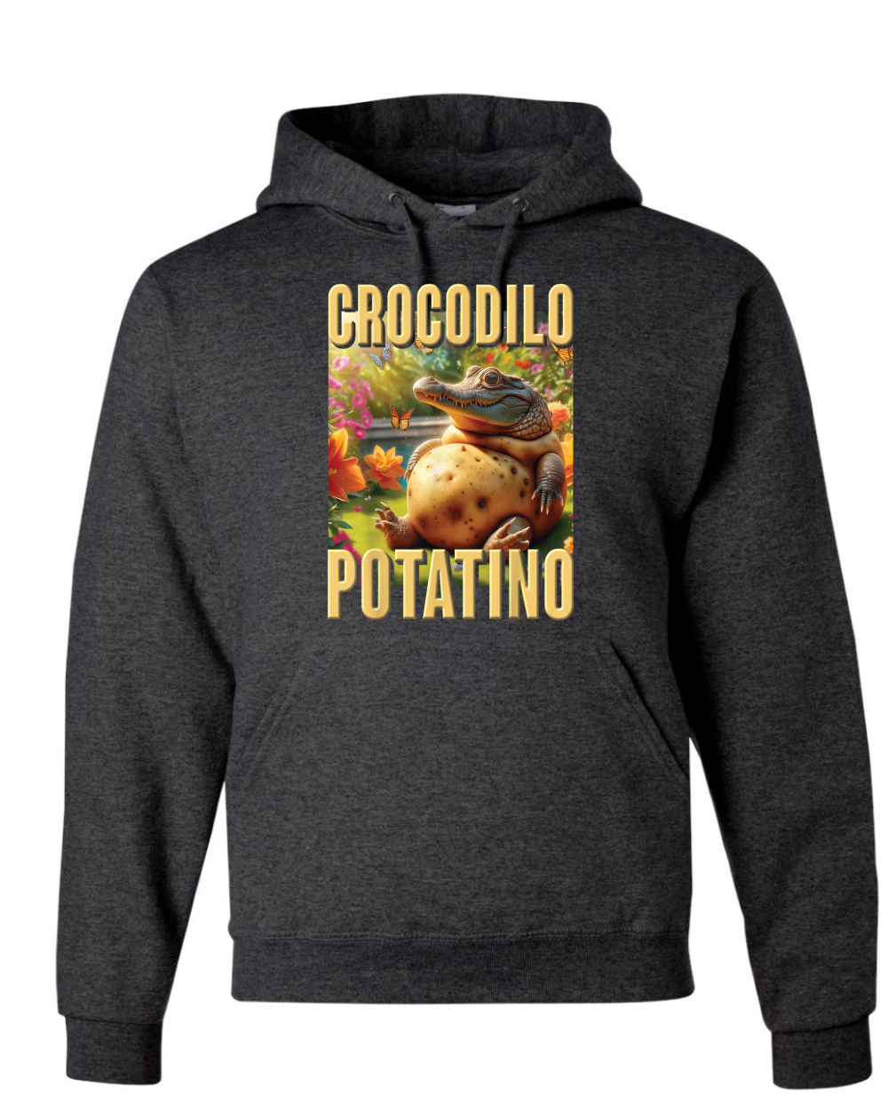Sudadera con Capucha Crocodilo Potatino Divertida Cocodrilo Patata Brainrot Meme - Imagen 7 de 28