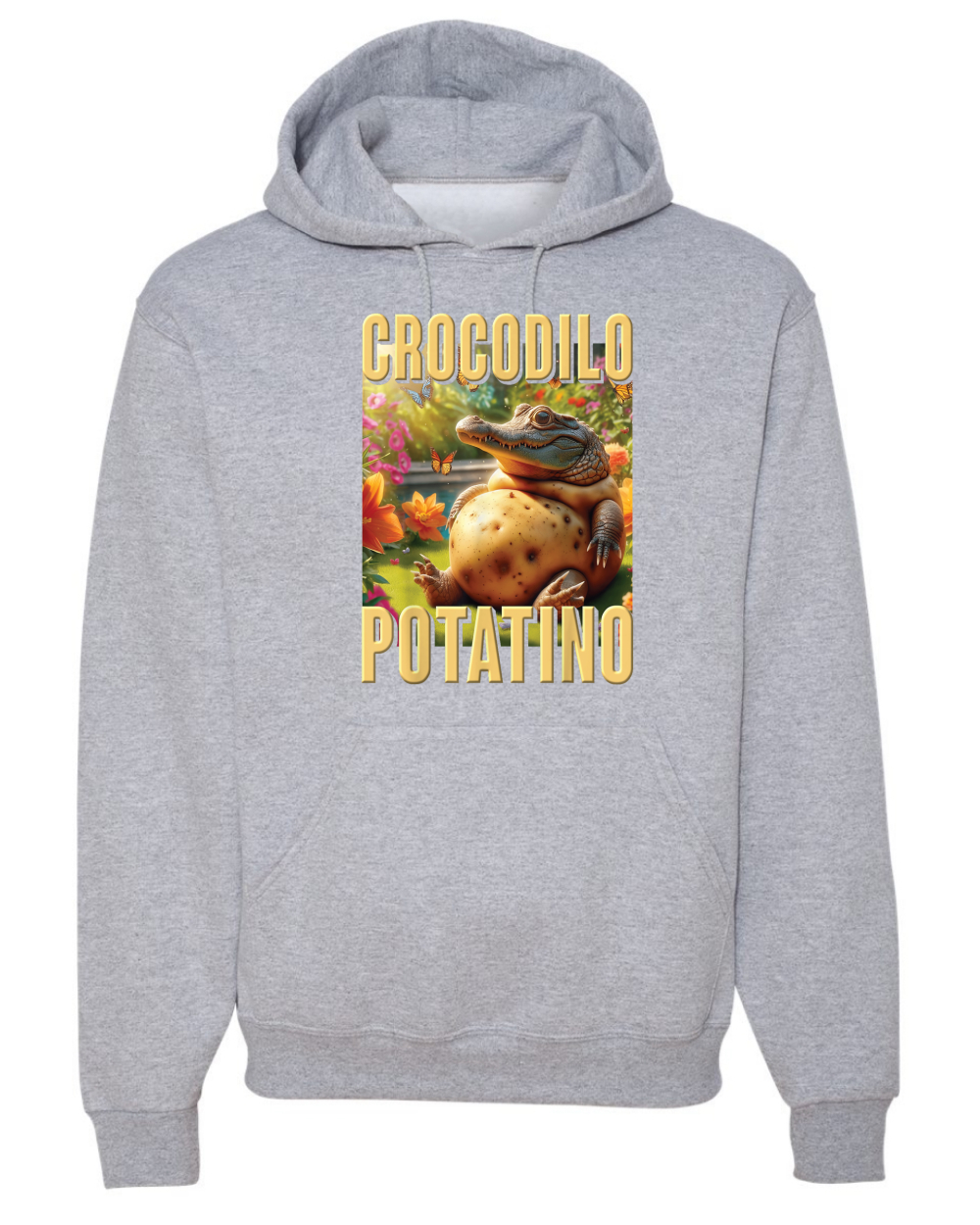 Sudadera con Capucha Crocodilo Potatino Divertida Cocodrilo Patata Brainrot Meme - Imagen 8 de 28