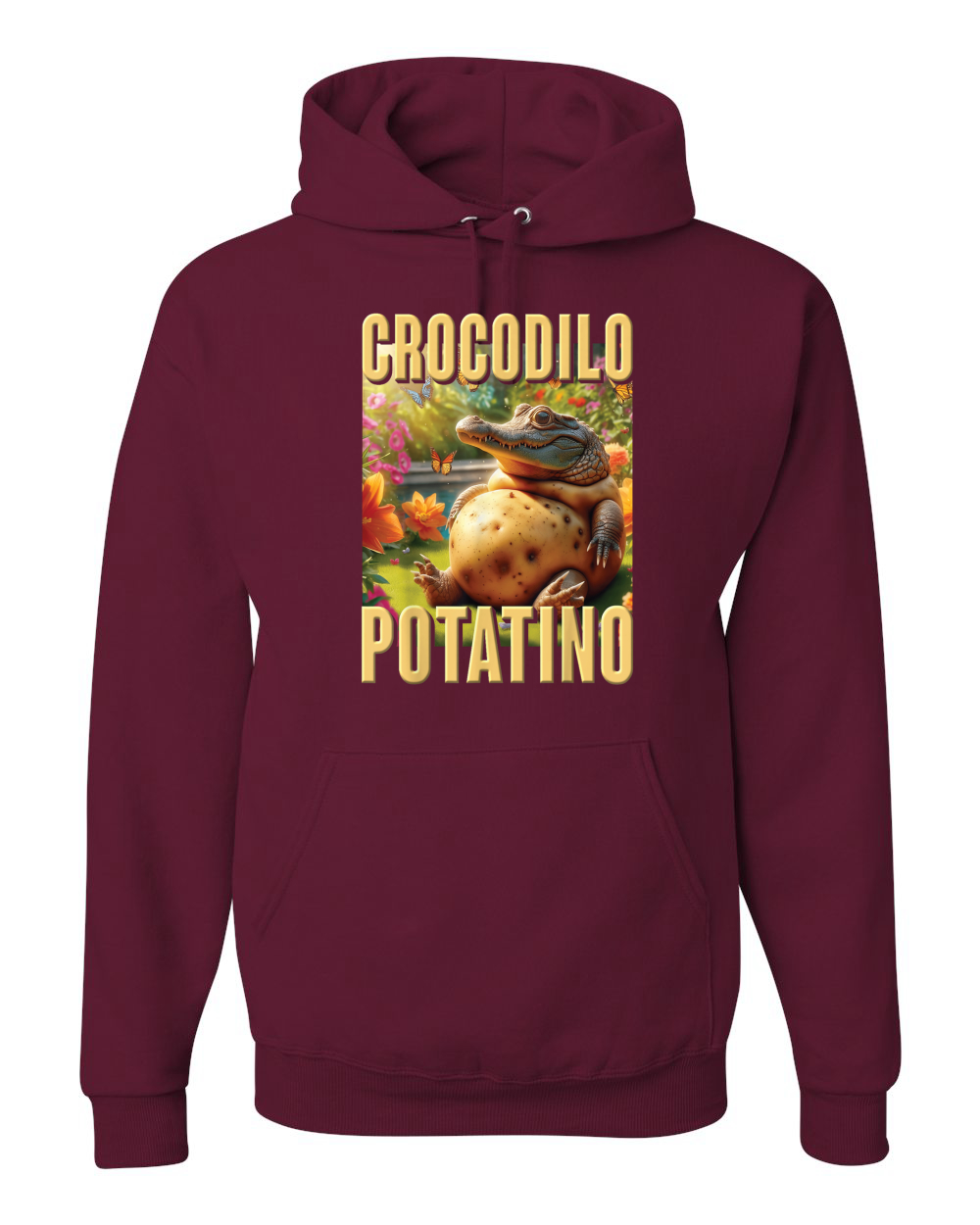 Sudadera con Capucha Crocodilo Potatino Divertida Cocodrilo Patata Brainrot Meme - Imagen 11 de 28