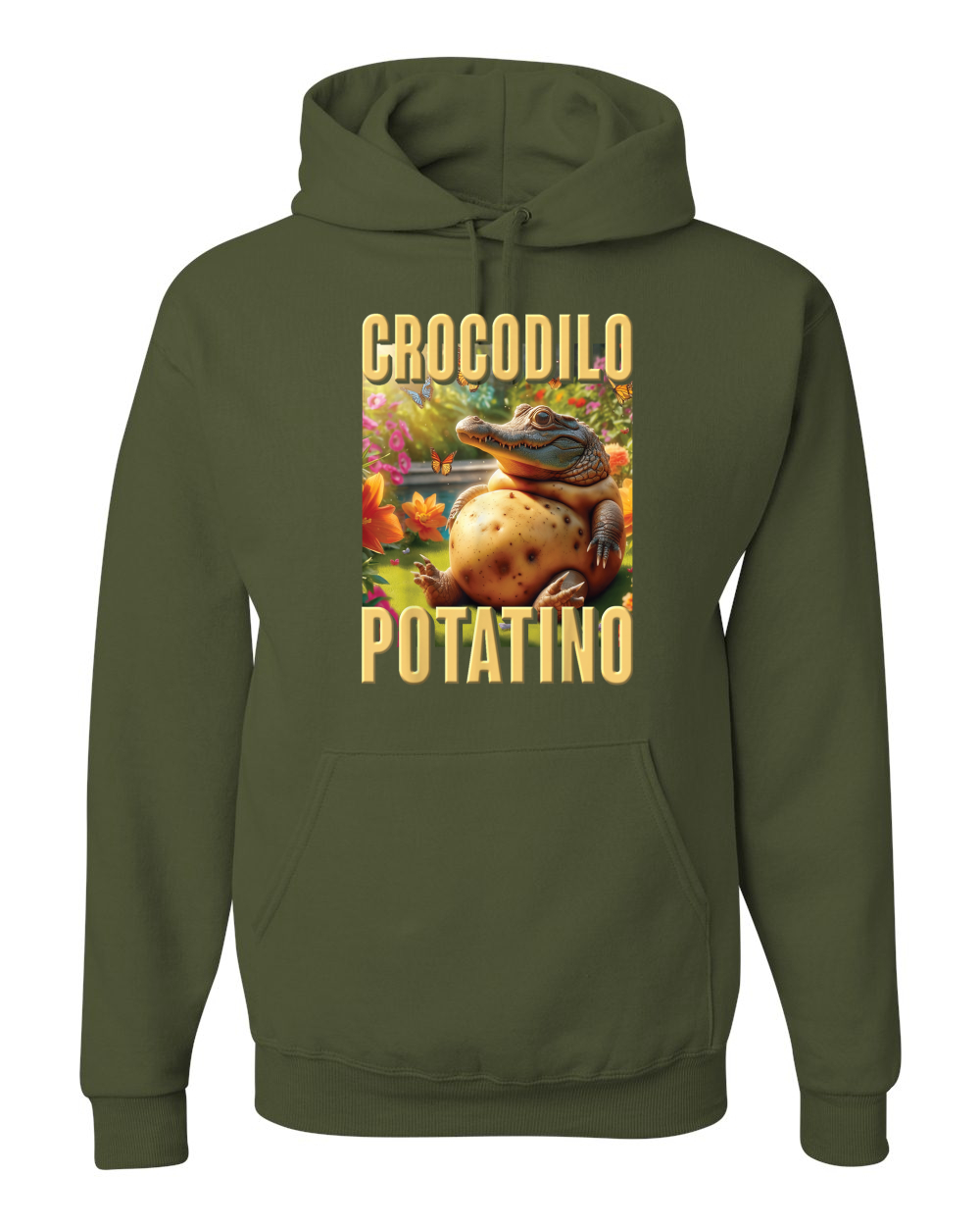 Sudadera con Capucha Crocodilo Potatino Divertida Cocodrilo Patata Brainrot Meme - Imagen 25 de 28