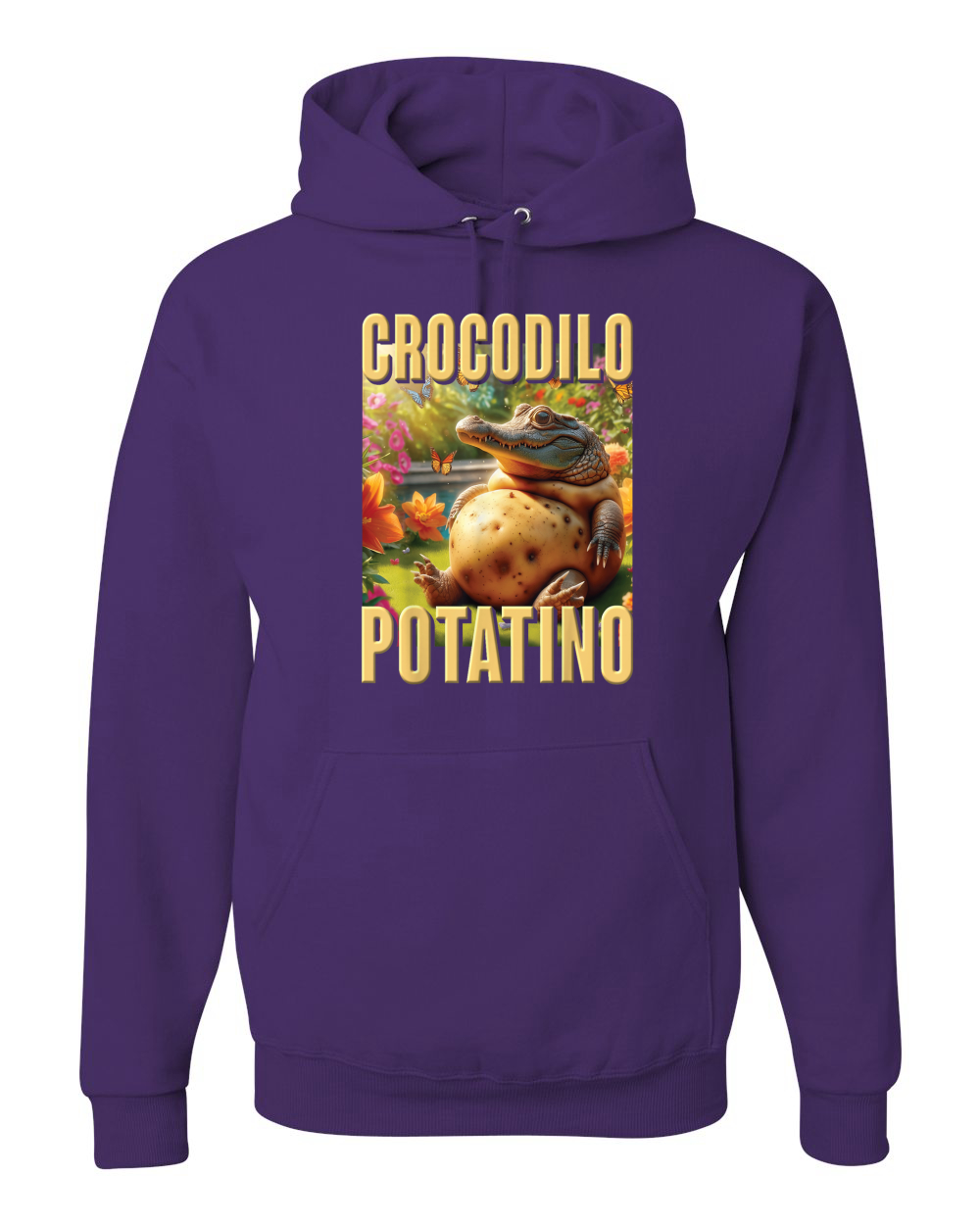 Sudadera con Capucha Crocodilo Potatino Divertida Cocodrilo Patata Brainrot Meme - Imagen 15 de 28