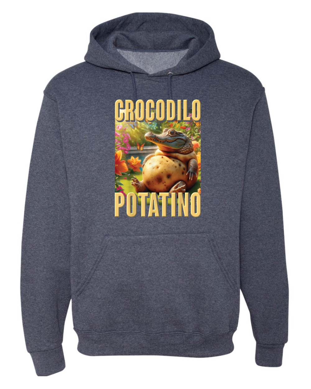 Sudadera con Capucha Crocodilo Potatino Divertida Cocodrilo Patata Brainrot Meme - Imagen 19 de 28