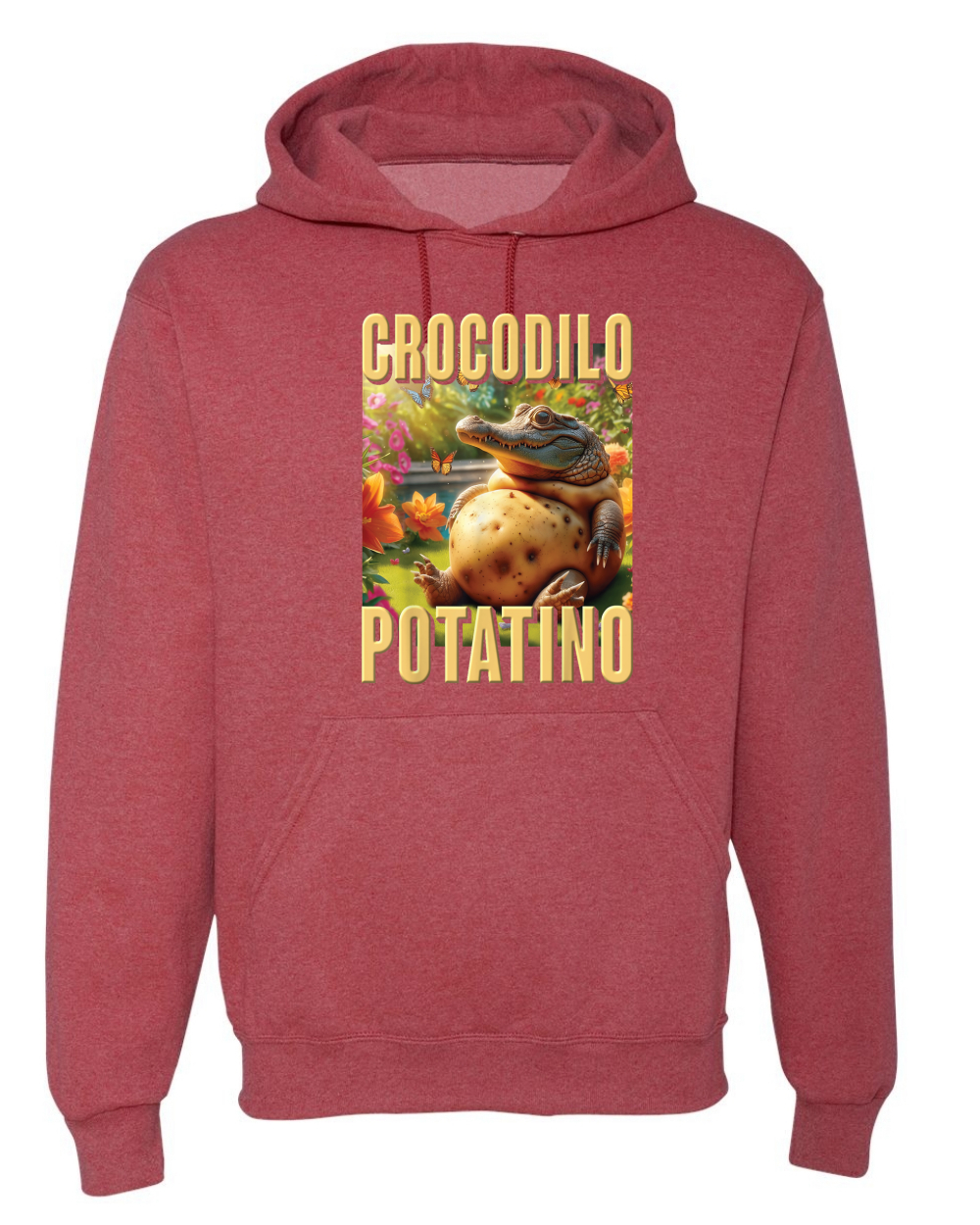 Sudadera con Capucha Crocodilo Potatino Divertida Cocodrilo Patata Brainrot Meme - Imagen 20 de 28
