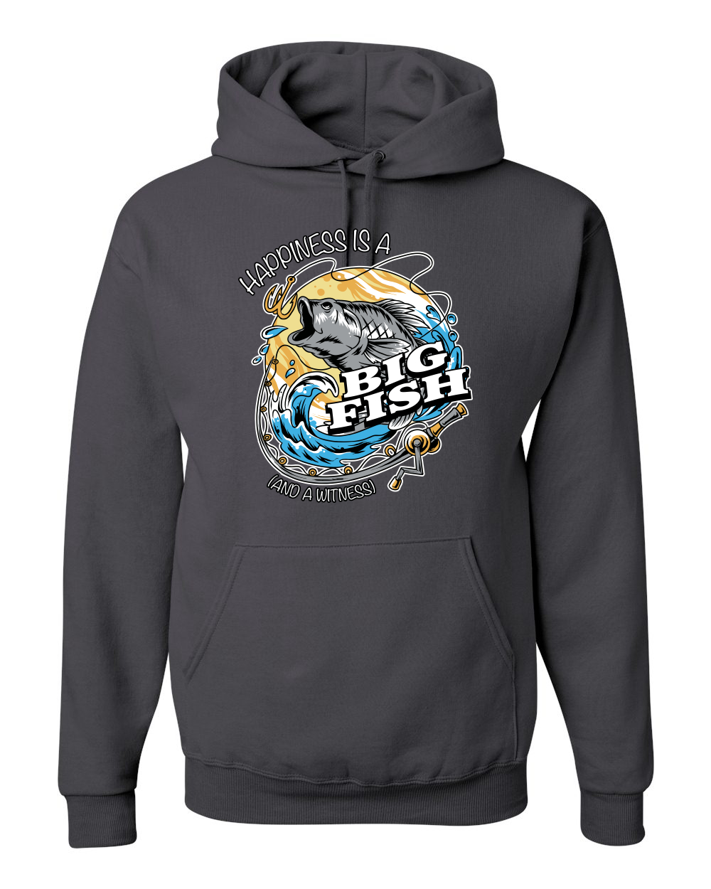 Sudadera con capucha divertida Happiness is a Big Fish and a Witness - Imagen 4 de 28