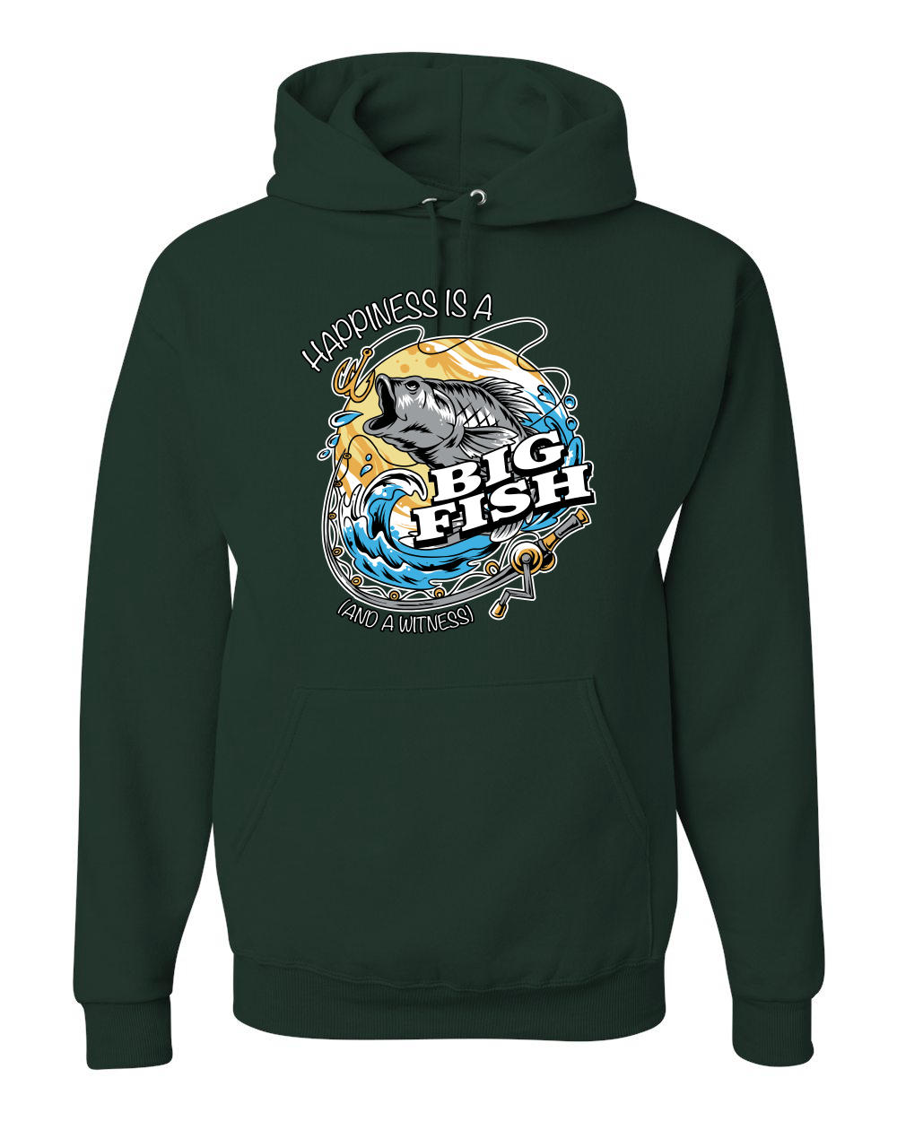 Sudadera con capucha divertida Happiness is a Big Fish and a Witness - Imagen 5 de 28