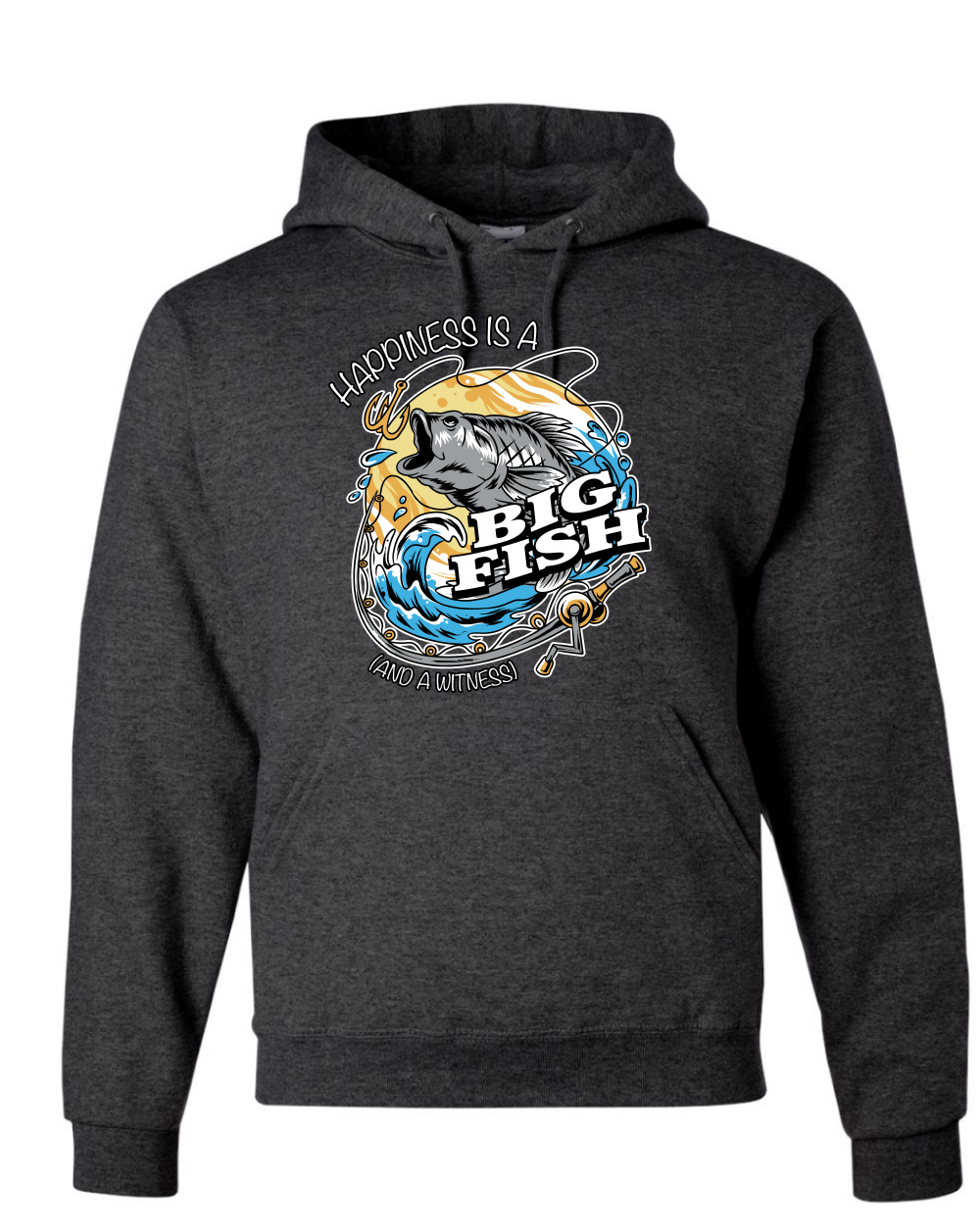 Sudadera con capucha divertida Happiness is a Big Fish and a Witness - Imagen 7 de 28