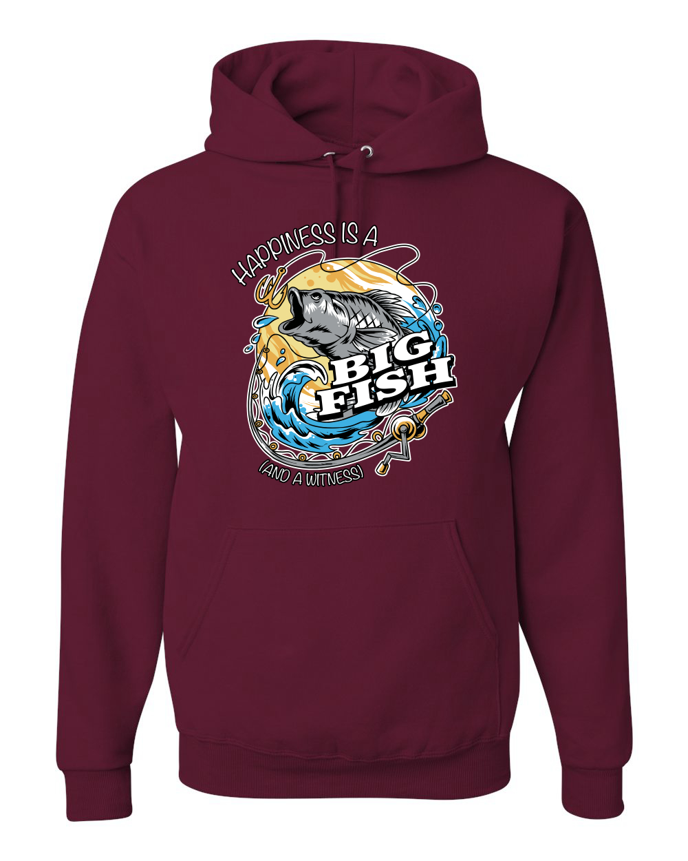 Sudadera con capucha divertida Happiness is a Big Fish and a Witness - Imagen 11 de 28