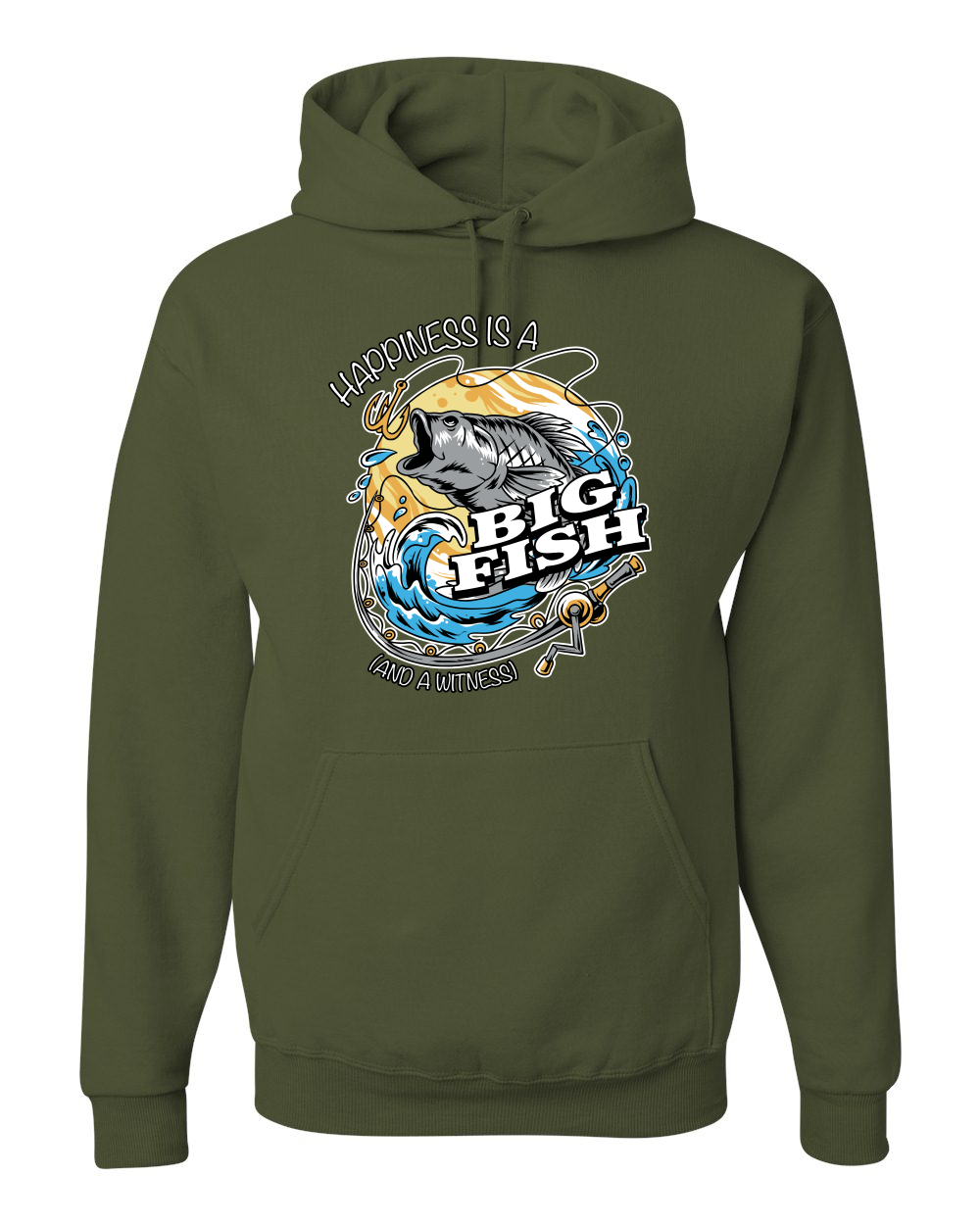 Sudadera con capucha divertida Happiness is a Big Fish and a Witness - Imagen 25 de 28