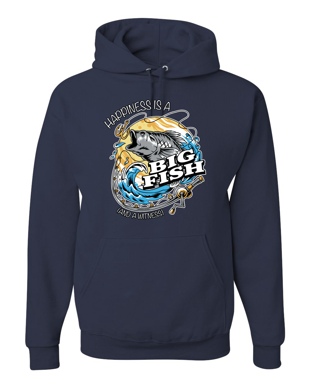 Sudadera con capucha divertida Happiness is a Big Fish and a Witness - Imagen 12 de 28