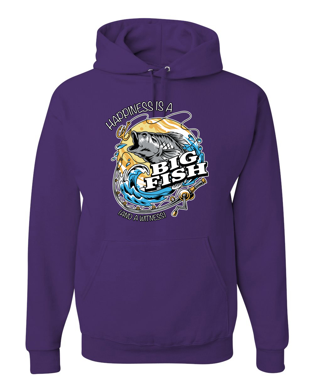 Sudadera con capucha divertida Happiness is a Big Fish and a Witness - Imagen 15 de 28