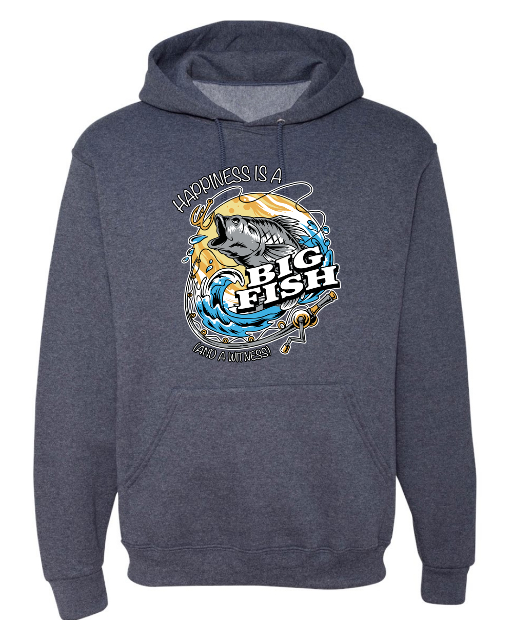 Sudadera con capucha divertida Happiness is a Big Fish and a Witness - Imagen 19 de 28