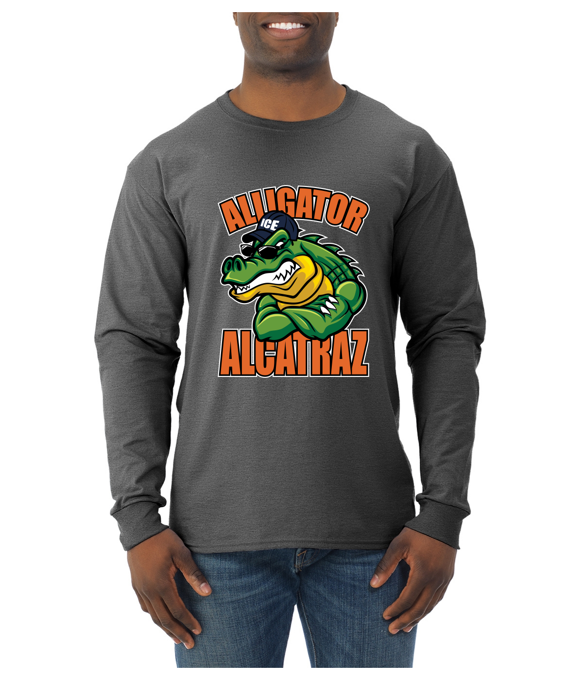 Camisa de manga larga Alligator Alcatraz Muscle Gator divertida dibujos animados Gator para hombre - Imagen 6 de 17
