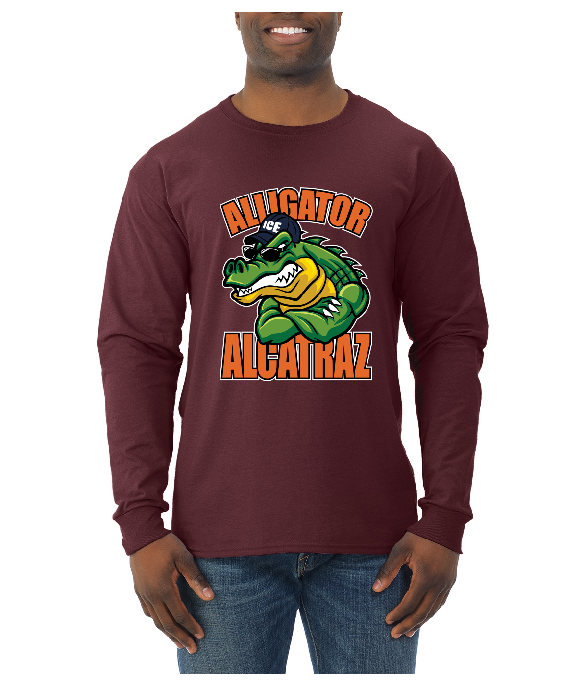 Camisa de manga larga Alligator Alcatraz Muscle Gator divertida dibujos animados Gator para hombre - Imagen 10 de 17